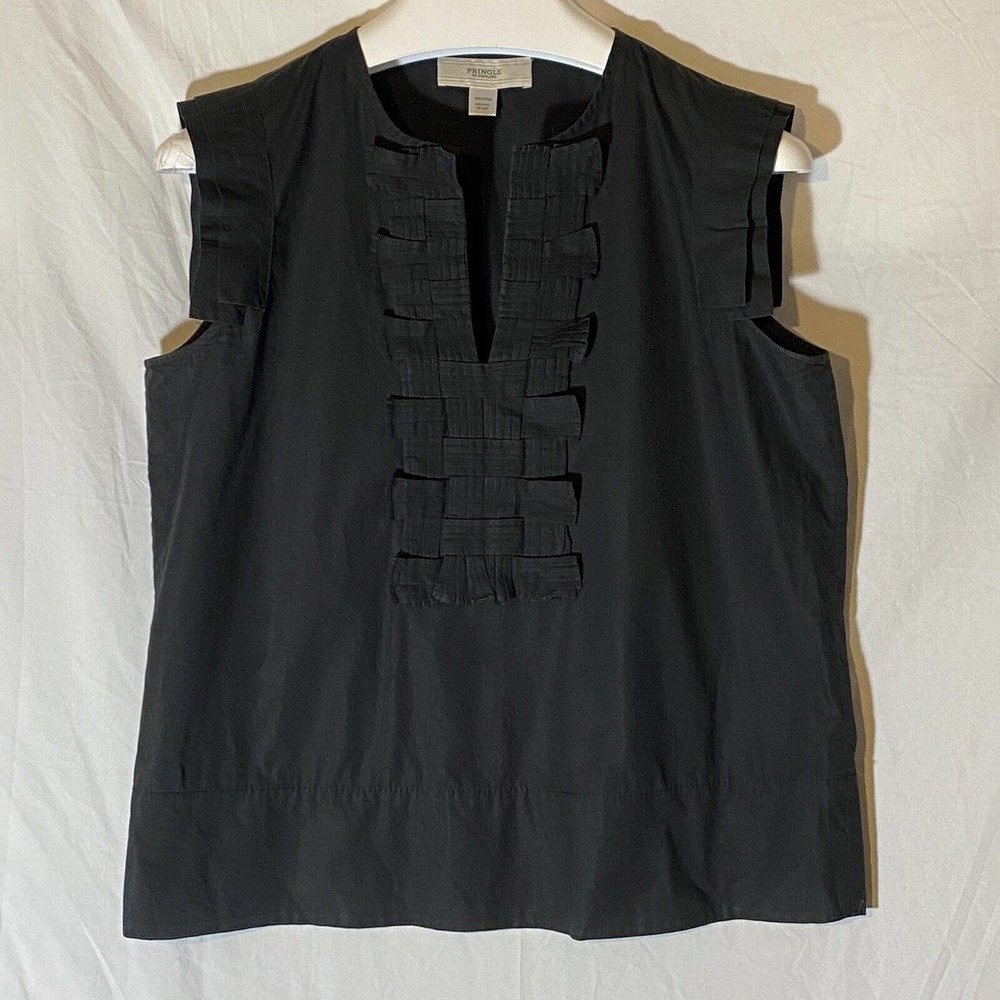 Pringle Of Scotland Blouse Sleeveless Black Made in Italy